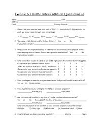 exercise questionnaire for research