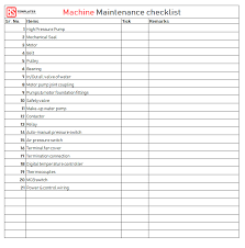 Maintenance Checklist Template 10 Daily Weekly Maintenance Checklist