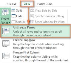 how to freeze panes in excel lock rows