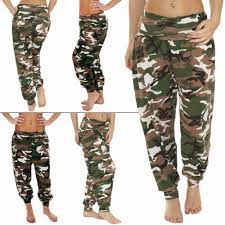 Womens Ali Baba Camouflage Camo Print Trousers Harem Casual Pants Plus Size  New | eBay