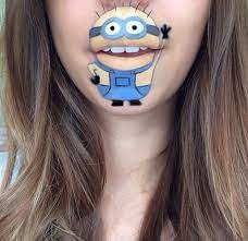 her mouth into cartoon characters