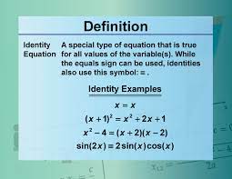 Definition Equation Concepts Identity