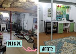 Colorful Basement Craft Room Reveal