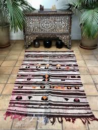 vine moroccan kilim rug brown