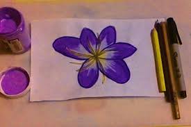 Flores abstractas de color violeta, rojo y amarillo. Lirio Morado Dibujo Por Arelyz Paso A Paso Steemit