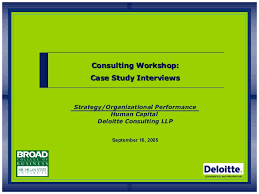 ConsultingCase Study Workshop    