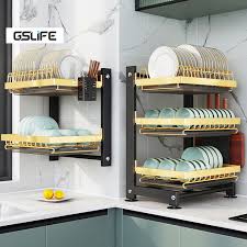 Gslife 2 3tiers Dish Rack Wall