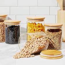 Glass Canisters With Bamboo Lids