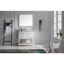 7561 west sample rd coral springs fl, 33065. Virtu Usa Caroline Estate 36 In W Bath Vanity In White With Marble Vanity Top In White With Square Basin And Mirror Ms 2236 Wmsq Wh The Home Depot