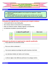 L'accord de L'adjectif Qualificatif | PDF | Genre grammatical | Morphologie  linguistique