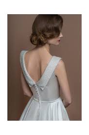 Agatha Satin 50s 60s Tea Length Short Wedding Dress