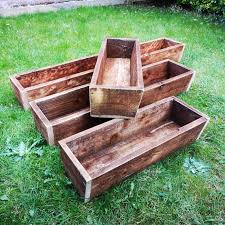 120cm Rustic Angled Wooden Wall Planter