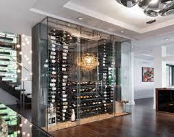 sliding glass door wine cellar ideas