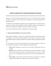 your severance package template