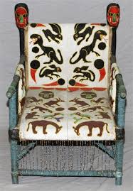 African Yoruba Beaded Throne Chair