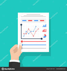 Businessman Hold In Hand Document With Charts And Graphs