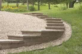 Retaining Walls Create Curved Stairs