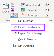 to recall an email on microsoft outlook
