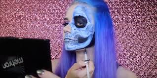 half skull half face makeup tutorial