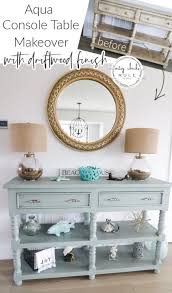 Aqua Console Table With Driftwood
