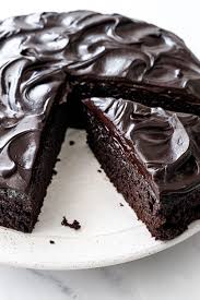sour cream chocolate cake with glossy