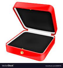 open red jewelry box with black velvet