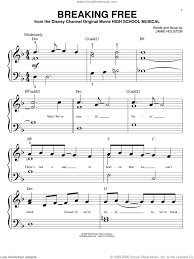 Pop, blues, jazz, folk, rap, classical, … musescore offers a public domain section composed of about 2000 songs that you can download for free in pdf and midi format (after creating your account). Houston Breaking Free From High School Musical Sheet Music For Piano Solo Big Note Book