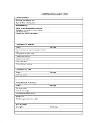 Interview Feedback Form Template Candidate Assessment