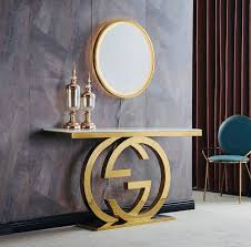 Side Tables Gold Legs Marble Top Round