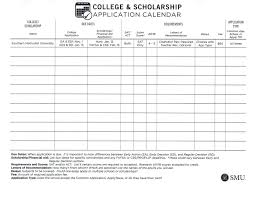 College And Scholarship Application Chart Download