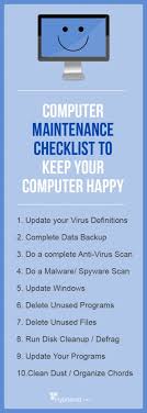 computer maintenance checklist easy