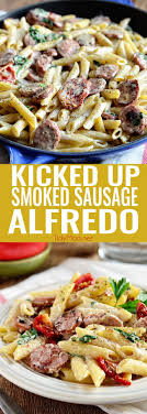Microwave on high 3¼ minutes (1½ minutes for one). Smoked Sausage Alfredo