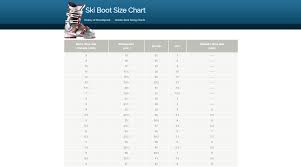Ski Boot Sizing Chart Mondopoint Conversion Table Nordic