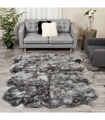 8 pelt dover grey sheepskin fur rug
