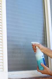 Spray the solution on the glass, being sure to fully saturate any stubborn water spots or areas of concentrated buildup. Do It Yourself Divas Diy Cleaning Hard Water Off Exterior Windows