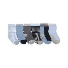 Infant Boys Robeez Benjamin Blue Baby Sock 2 Pack 6 Pairs