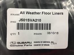 subaru all weather floor mats wrx sti