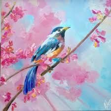 Spring bird Painting by Elena Sukhatskaya | Saatchi Art