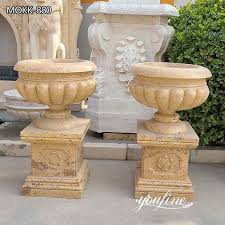 customize beige marble planter pots
