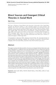 emergent ethical theories in social work