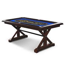 Buy poker card tables & tabletops and get the best deals at the lowest prices on ebay! Barrington 6 Player Solid Wood Poker Card Game Table Brown Blue Walmart Com Walmart Com