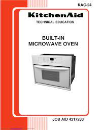 kitchenaid microwave oven service manuals