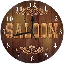Aoyego Wooden Sign Saloon Wall Clock
