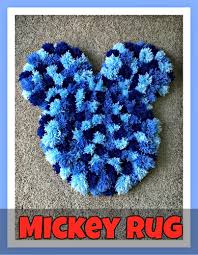 how to make a mickey head pom pom rug