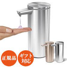 楽天市場 シンプルヒューマン ソープディスペンサー 自動 防水 センサー センサーポンプ 充電式 キッチン ハンドソープ ディスペンサー 容器 詰め替えボトル おしゃれ ステンレス simplehuman 充電式センサーポンプ ブラッシュシルバー ポリッシュシルバー ローズ