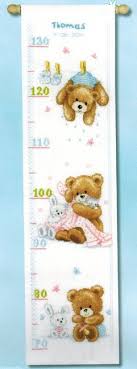 Vervaco Cross Stitch Kit Teddy Bear Height Chart 14ct Pn