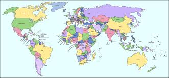 Hay un mapa del mundo que se divide básicamente en dos colores. Guyana En El Mapamundi
