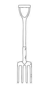 garden pitchfork in doodle style