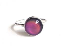 Mood Ring Medium In Sterling Silver With Color Meaning Chart