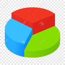 Isometric 3d Pie Chart Icon On Transparent Background